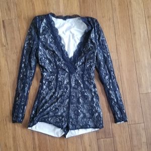 Black lace romper